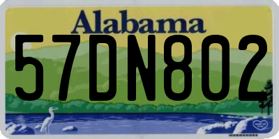 AL license plate 57DN802