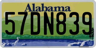 AL license plate 57DN839