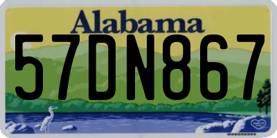AL license plate 57DN867