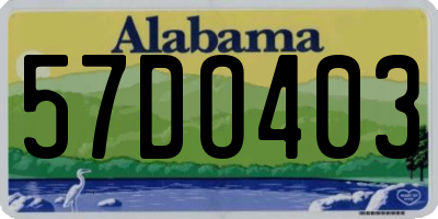 AL license plate 57DO403