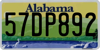 AL license plate 57DP892