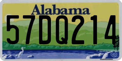 AL license plate 57DQ214