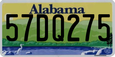 AL license plate 57DQ275