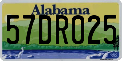 AL license plate 57DR025
