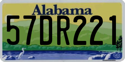 AL license plate 57DR221