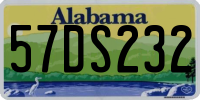 AL license plate 57DS232