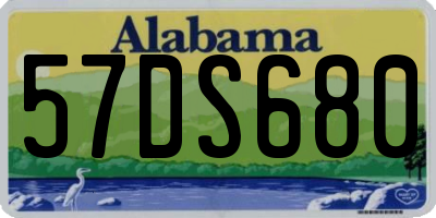 AL license plate 57DS680