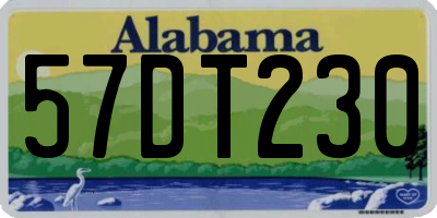 AL license plate 57DT230