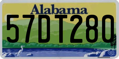 AL license plate 57DT280