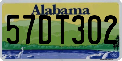 AL license plate 57DT302