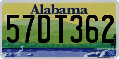 AL license plate 57DT362