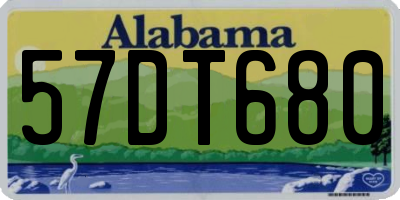 AL license plate 57DT680