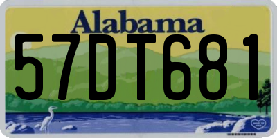 AL license plate 57DT681