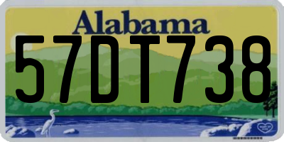 AL license plate 57DT738