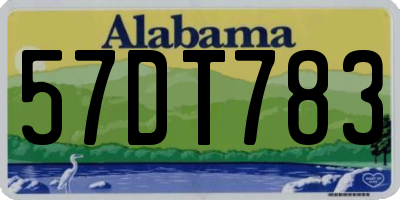 AL license plate 57DT783