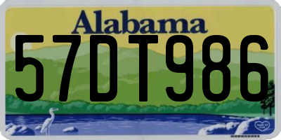 AL license plate 57DT986