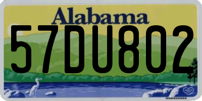 AL license plate 57DU802
