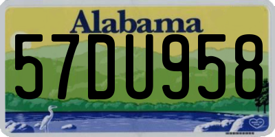 AL license plate 57DU958