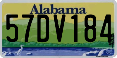 AL license plate 57DV184