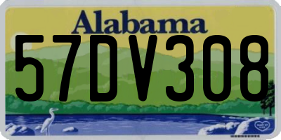 AL license plate 57DV308