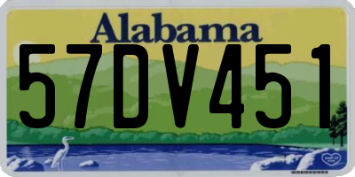 AL license plate 57DV451