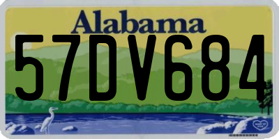 AL license plate 57DV684