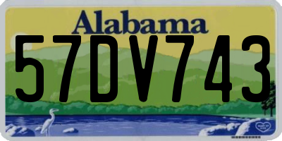 AL license plate 57DV743