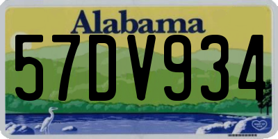 AL license plate 57DV934