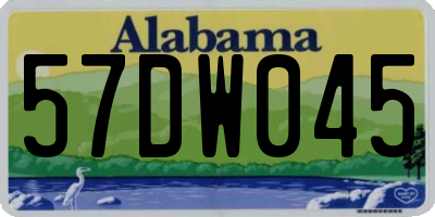 AL license plate 57DW045