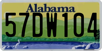 AL license plate 57DW104