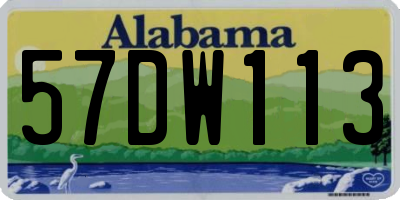 AL license plate 57DW113