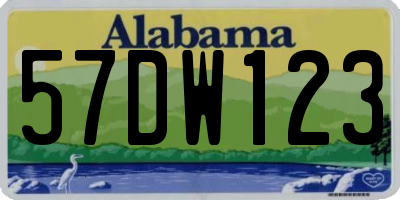 AL license plate 57DW123