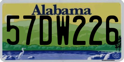 AL license plate 57DW226