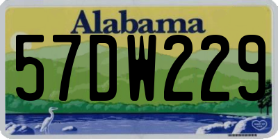 AL license plate 57DW229