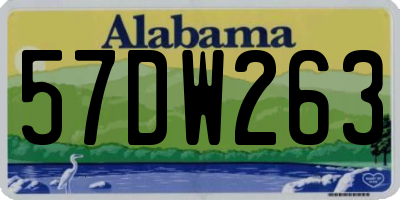 AL license plate 57DW263