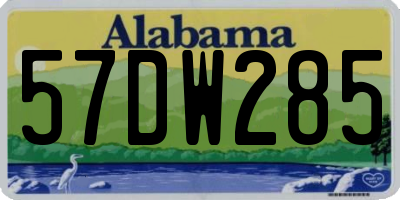 AL license plate 57DW285