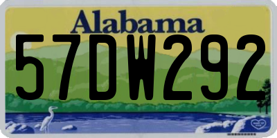 AL license plate 57DW292
