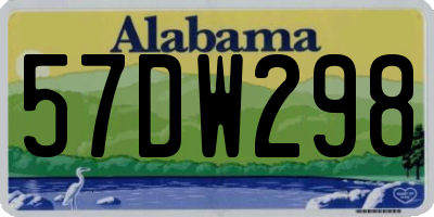 AL license plate 57DW298