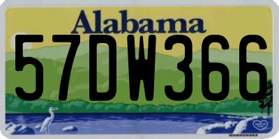 AL license plate 57DW366