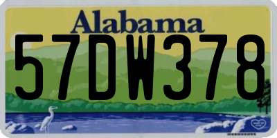 AL license plate 57DW378