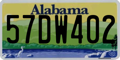 AL license plate 57DW402