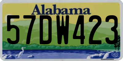 AL license plate 57DW423
