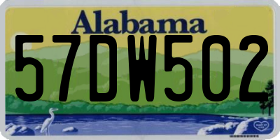 AL license plate 57DW502