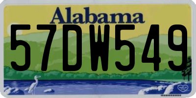 AL license plate 57DW549