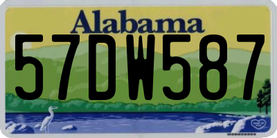 AL license plate 57DW587