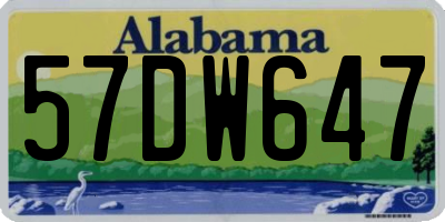 AL license plate 57DW647