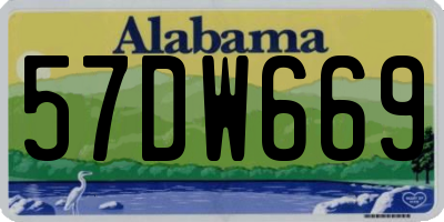 AL license plate 57DW669