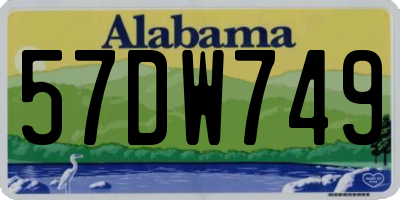 AL license plate 57DW749