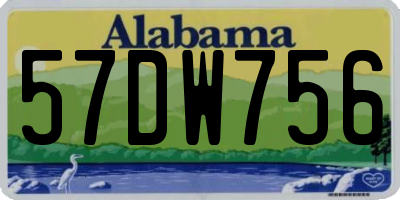 AL license plate 57DW756