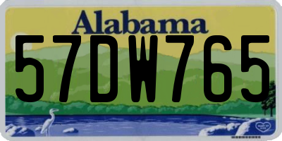 AL license plate 57DW765
